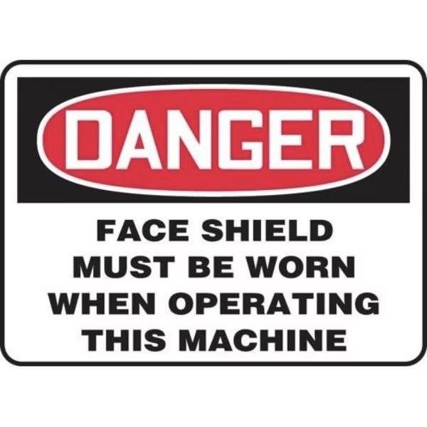 Accuform OSHA DANGER SAFETY SIGN FACE SHIELD MPPA018VS MPPA018VS - main